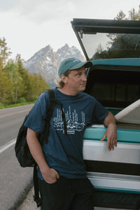 Teton Range Tee in Heather Navy